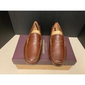 New! Mens Johnston & Murphy Cort Penny Mahogany Leather Slip On Shoes. Size 9M.